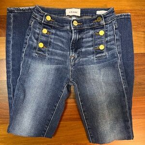 FRAME Denim Lupin Le High Skinny Side-Button Jeans in Size 23